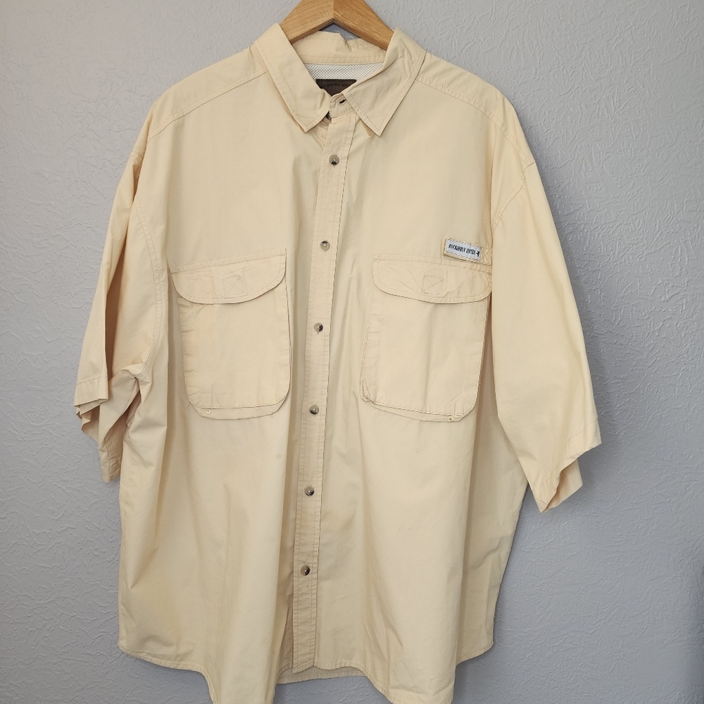 Buckhorn River Button Up Shirt Men's‎ 3XL Short Sleeve Vented Fishing BoxC